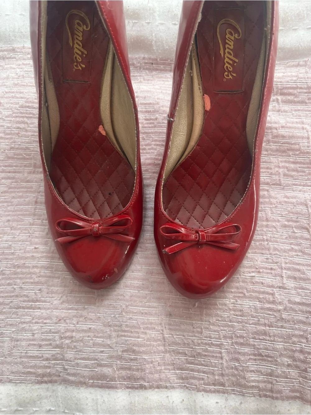 Y2K 2000s style Burgundy Red Kitten Heel Pumps Candies Size 6